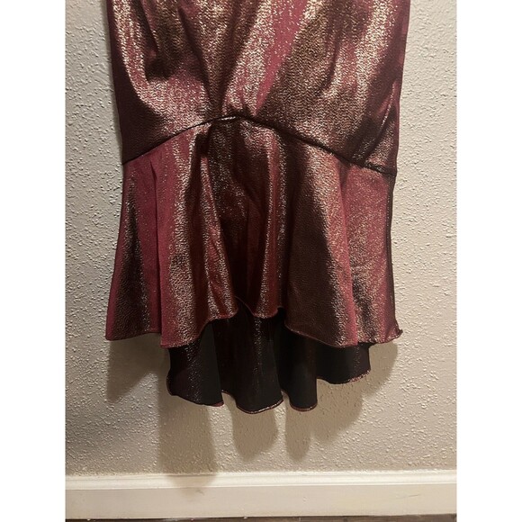 THEIA Mya Lurex Stretch jaquard v-neck midi dress with short sleeves Sz 6 - Picture 11 of 16